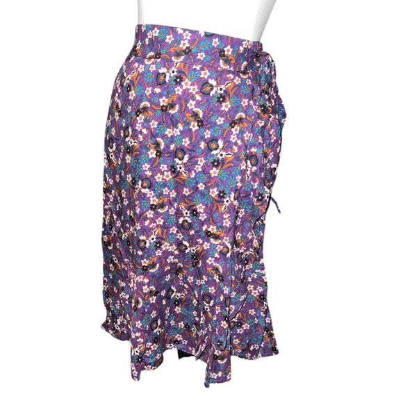 Band of the Free NWT Linaelle Purple Floral Wrap Skirt Sz Small Purple Womens - Picture 4 of 13